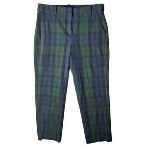 J. Crew Green and Blue Plaid Cropped Trousers